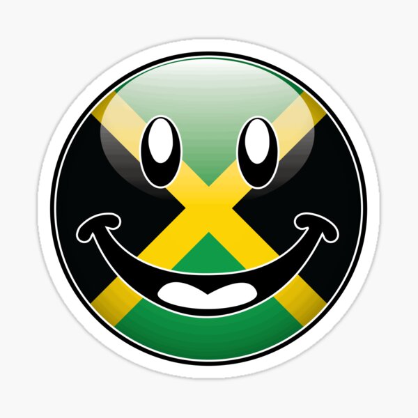 Jamaica Happy Face Smiley Emoji Button Sticker For Sale By Identiti