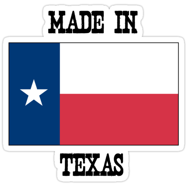 "Made In Texas -Black Letters-" Stickers by ADogNamedKitty | Redbubble