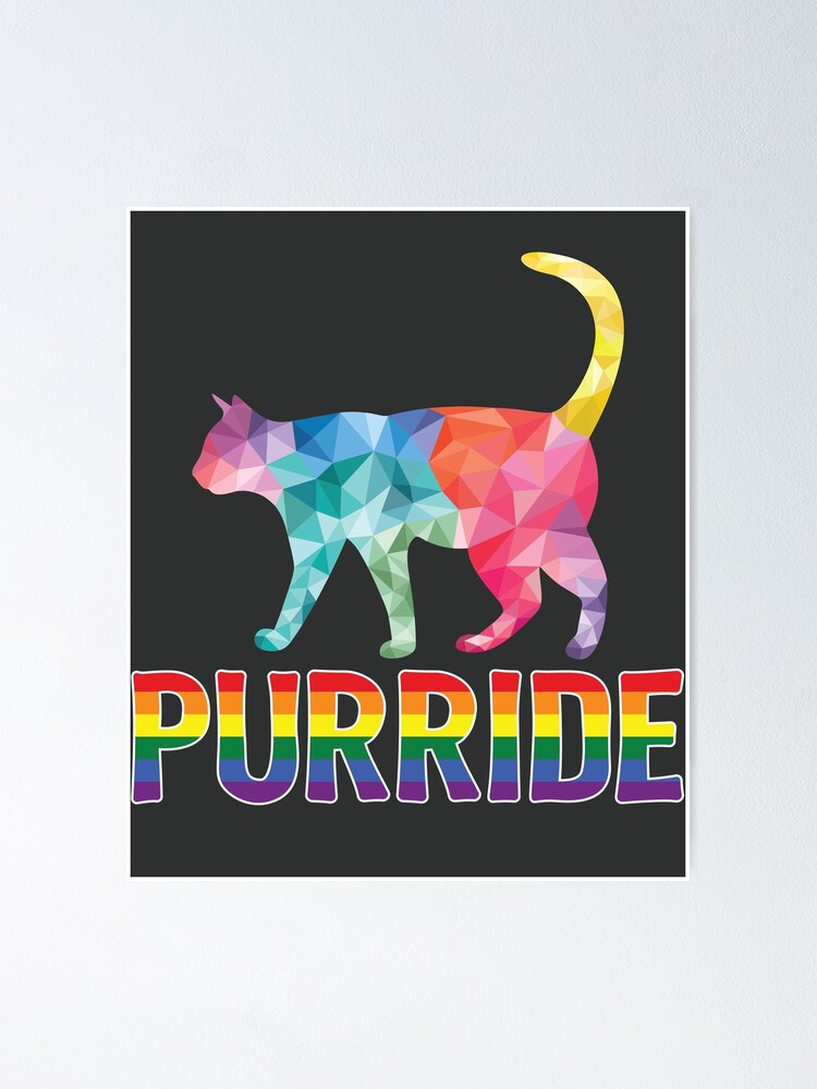 Purride Cat Lgbt Gay Pride Rainbow Flag Proud Bisexual Transgender