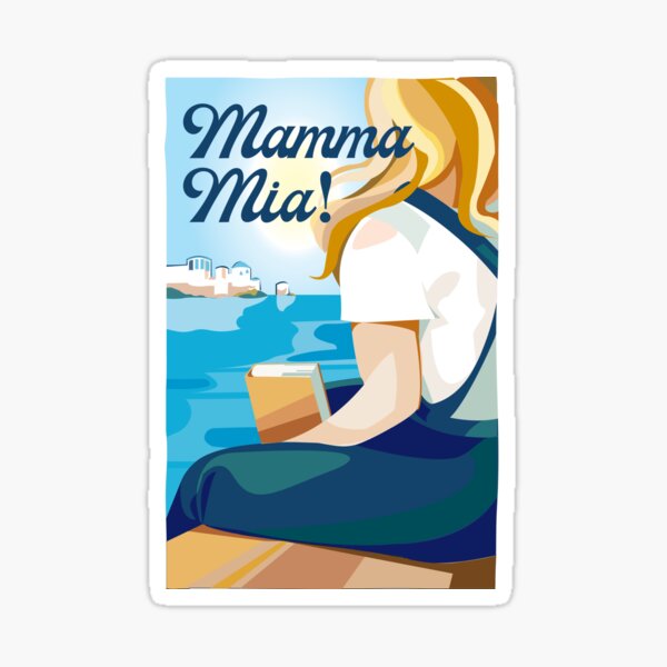 Mamma Mia Poster Sticker By Linerica6213 Redbubble