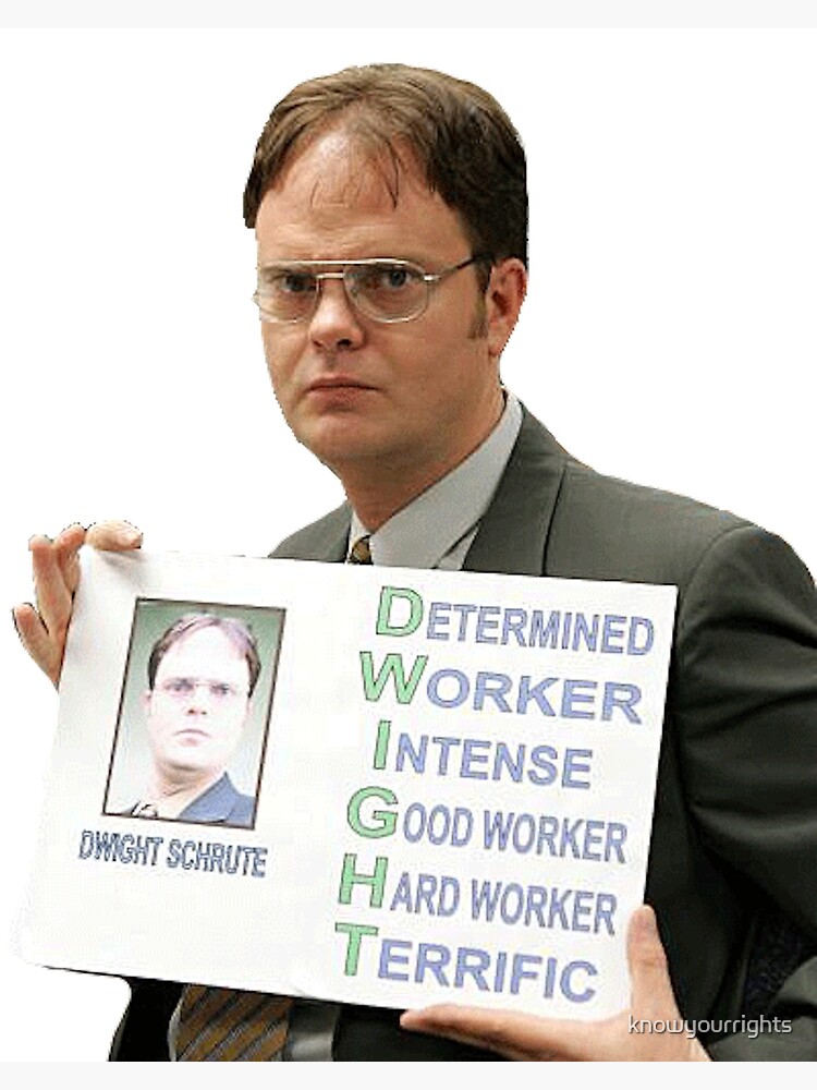 Dwight Schrute The Office TV Show Poster By Knowyourrights Redbubble