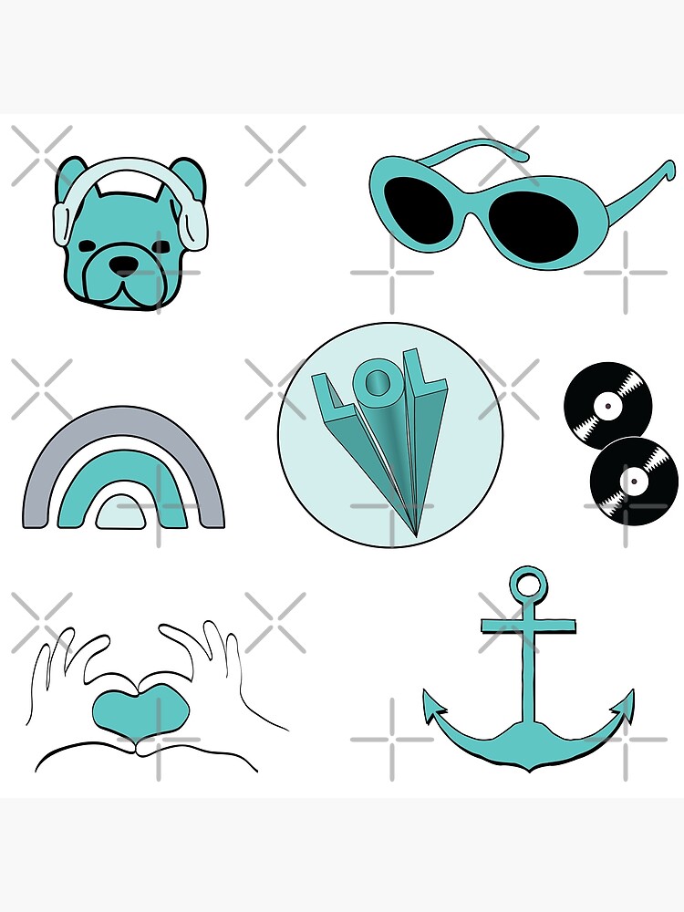 Teal Aesthetic Sticker Pack Art Print For Sale By The Goods Redbubble