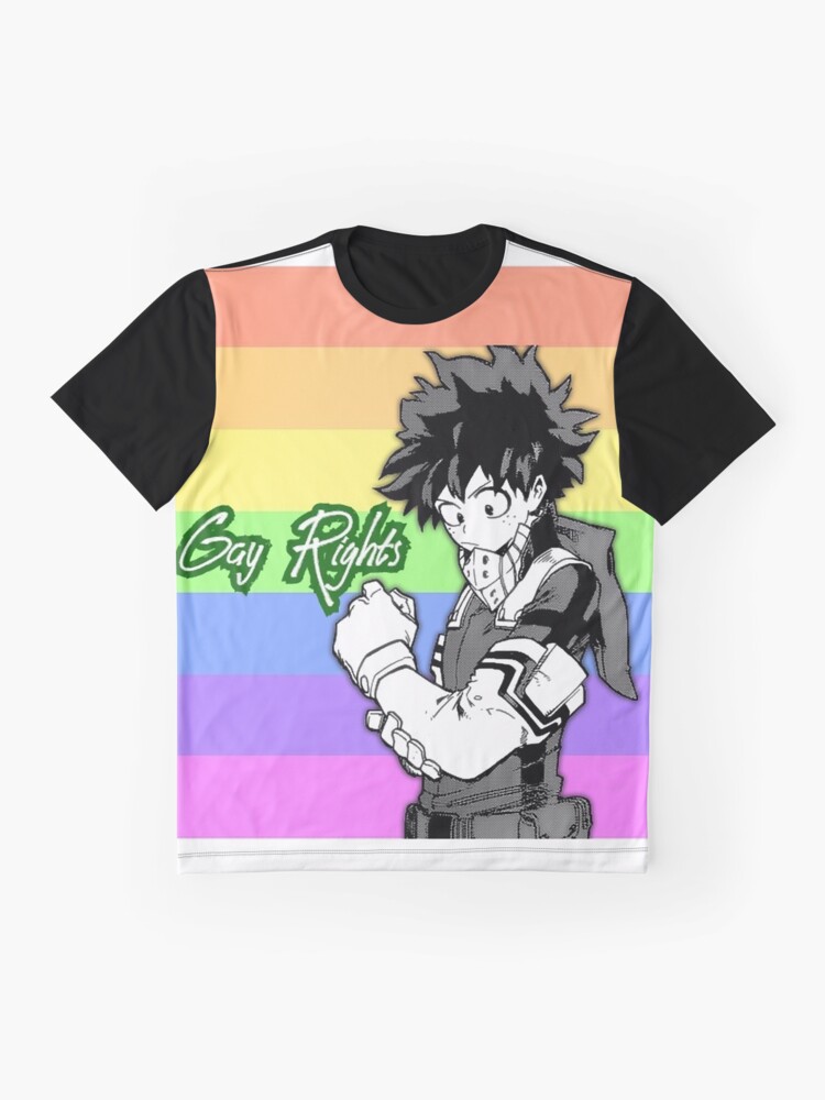 My Hero Academia Deku Gay Pride Flag T Shirt By Queerwriter Redbubble