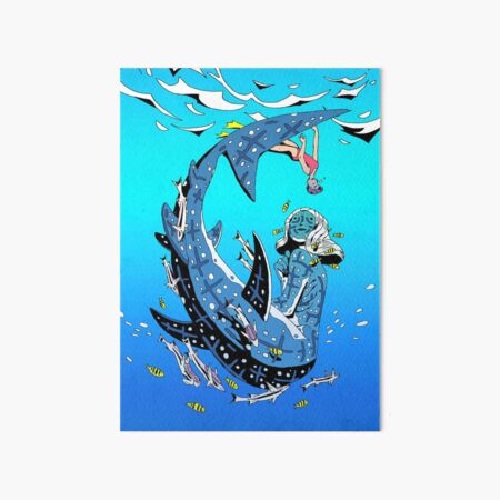 Whale Shark Mermaid Art Board Print By Salami Spots Redbubble