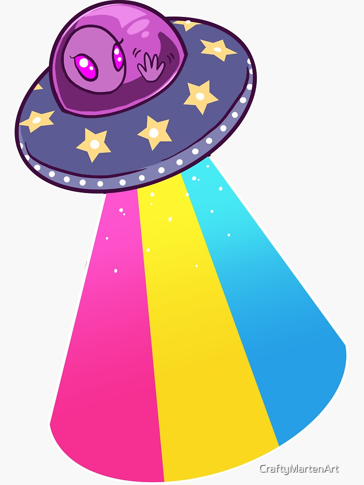 LGBT Pansexual Pride UFO Sticker For Sale By CraftyMartenArt Redbubble