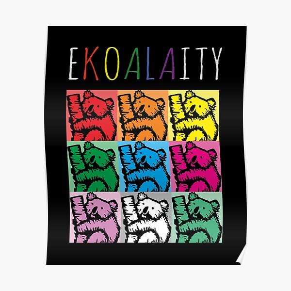 Póster Ekoalaity Cute Equality Koala Rainbow Gay Pride LGBT Flag