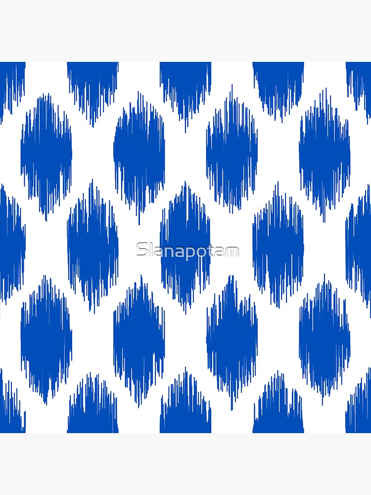 Ikat Pattern Indigo Blue And White Sticker For Sale By