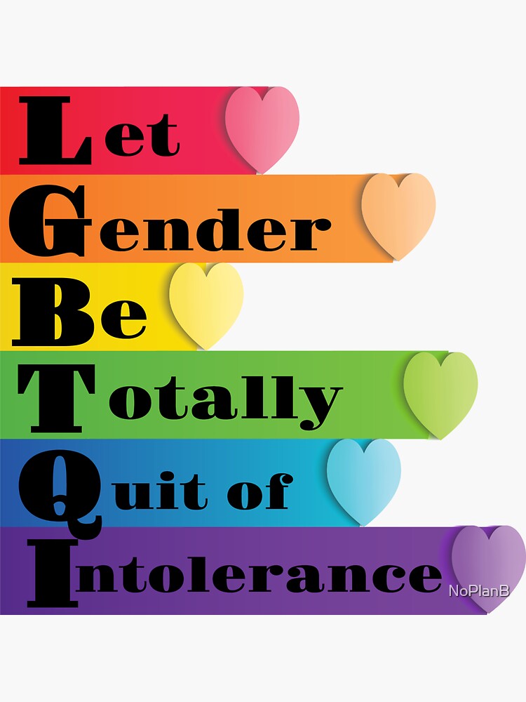 LGBTQI Tolerance Gender LGBT CSD Rainbow Lesbian Gay Pride Sticker By