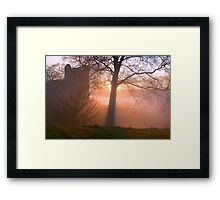 Misty sunset at Kendal Castle Framed Print