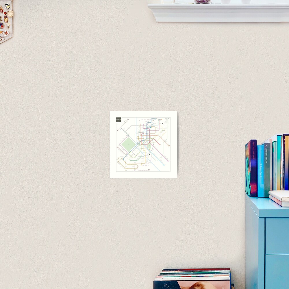 Madrid Metro Map Art Print For Sale By Jugcerovic Redbubble