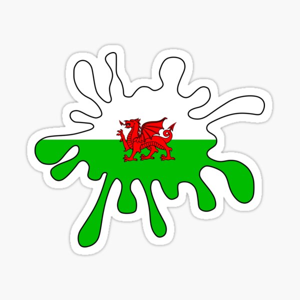 Wales Flag Welsh Paint Splat Sticker For Sale By Imagemonkey Redbubble