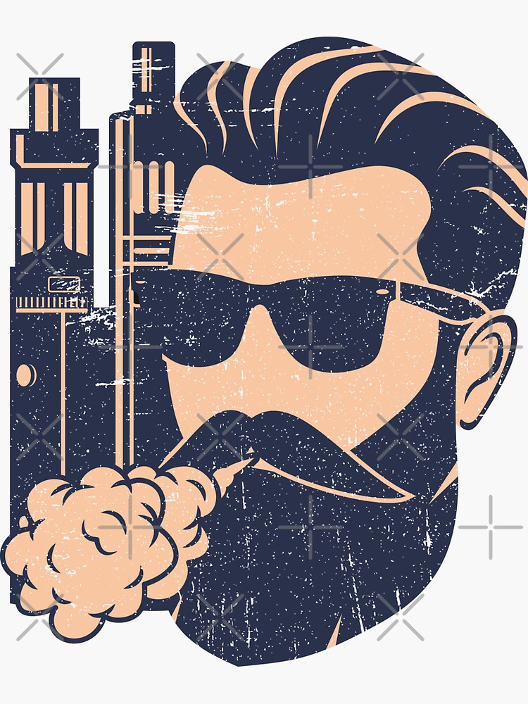 Cloud Chaser Vaping Bearded Man Sticker For Sale By Anziehend