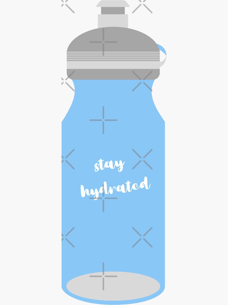 Stay Hydrated Blue Water Bottle Graphic Design Sticker By Angelmalfoy