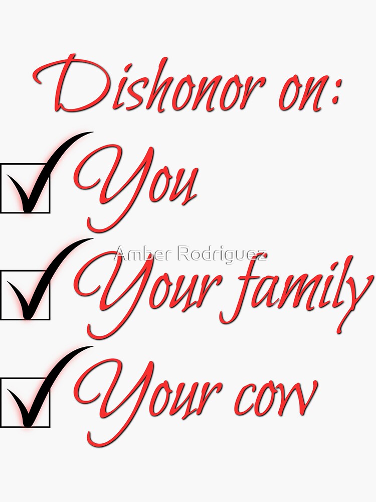 Mushu Dishonor On Your Cow Sticker For Sale By Amberisme Redbubble