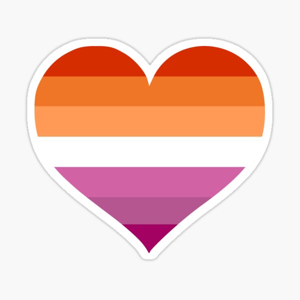 Lesbian Flag Heart Shape Sticker For Sale By Seren Redbubble