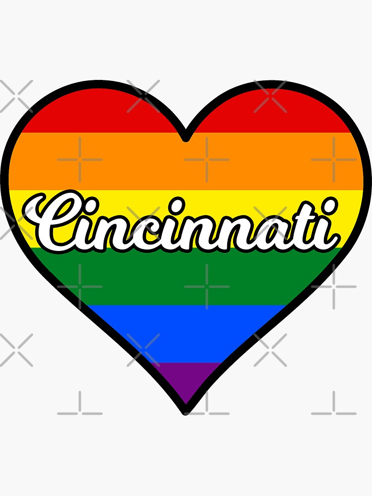 Cincinnati Ohio Gay Pride Heart Sticker For Sale By Fearcity Redbubble