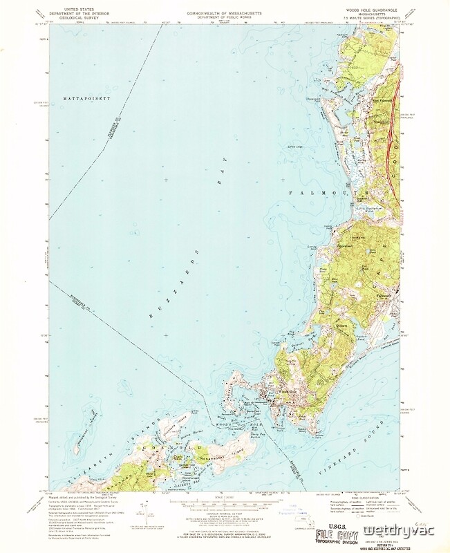 "Massachusetts USGS Historical Topo Map MA Woods Hole 350776 1967 24000