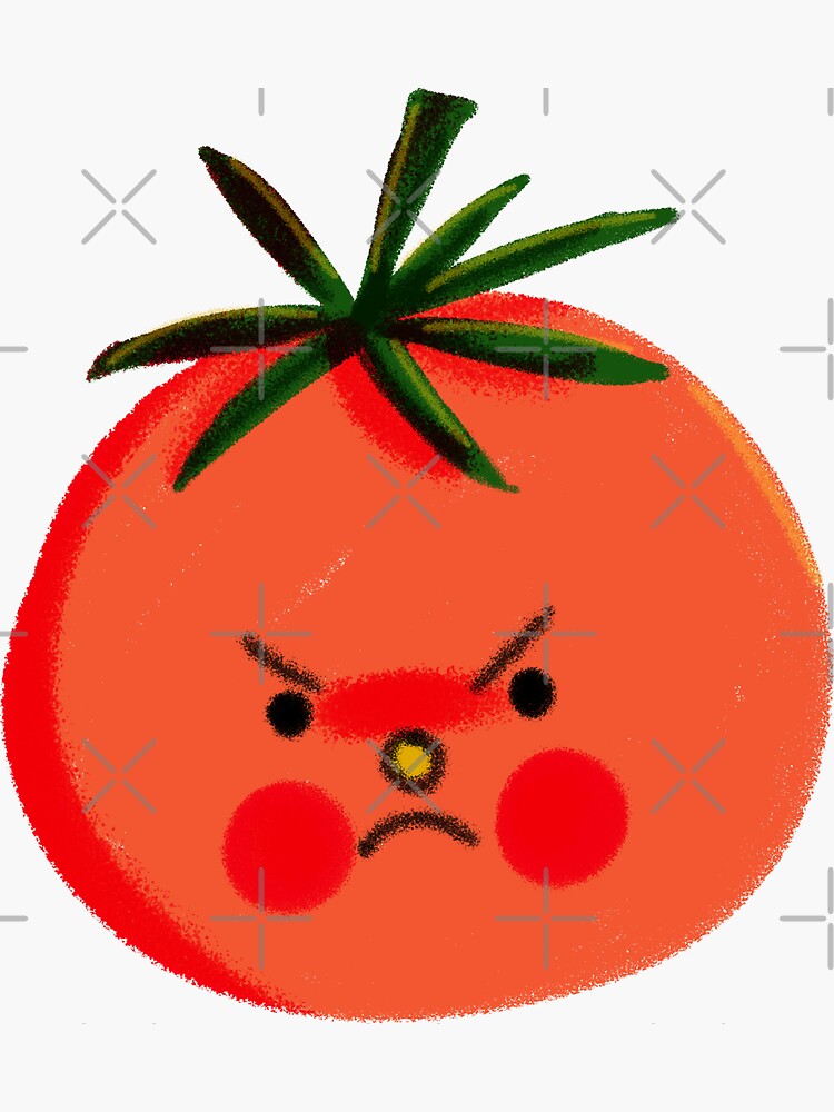 Angry Tomato Sticker Sticker For Sale By Togekys Redbubble