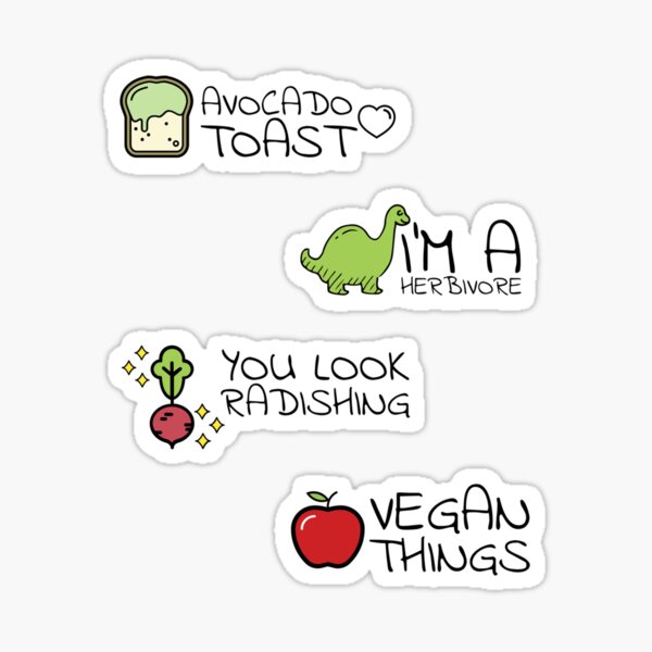 Vegan Sticker Pack Sticker For Sale By Tristahx Redbubble