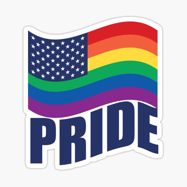 Gay Pride Rainbow American Flag Sticker For Sale By Elishamarie