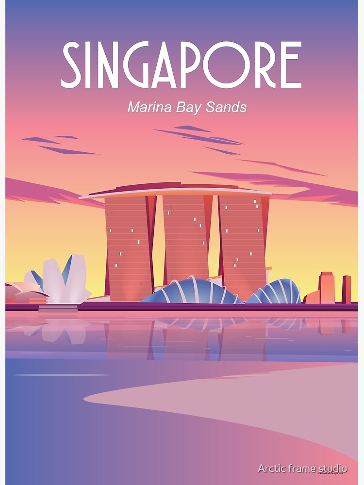 Singapore Travel Poster Marina Bay Sands Photographic Print By