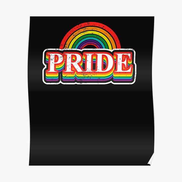 Gay Pride Rainbow Vintage Retro Flag LGTB T Shirt Poster For Sale By