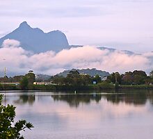 Mt Warning morning reflections by Odille Esmonde-Morgan