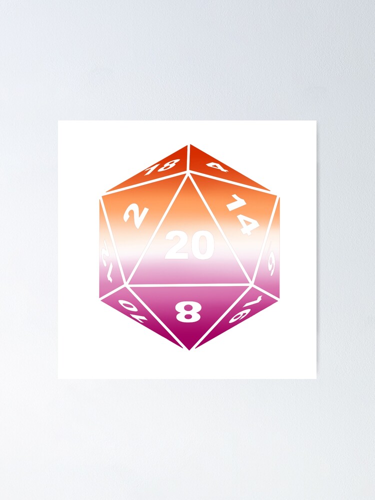 Lesbian Pride Flag D Dungeons Dragons Dice Poster For Sale By