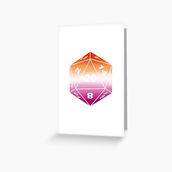 Lesbian Pride Flag D20 Dungeons Dragons Dice Greeting Card By