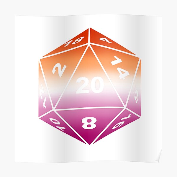 Lesbian Pride Flag D20 Dungeons Dragons Dice Poster For Sale By