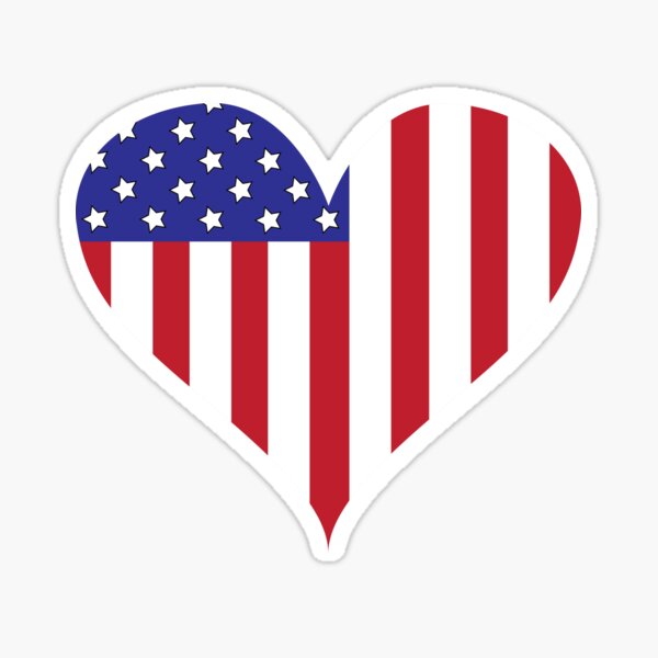 American Heart Flag Sticker For Sale By CM PD Redbubble