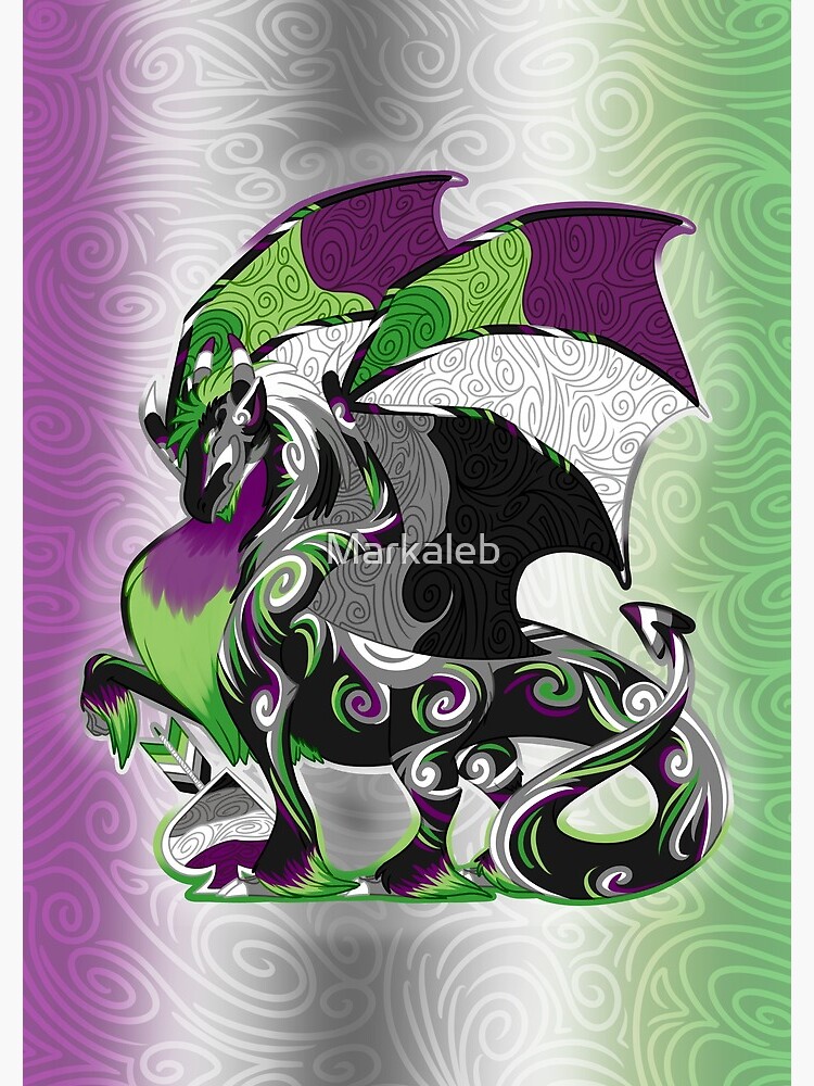 Aro Ace Pride Dragon Spiral Notebook For Sale By Markaleb Redbubble