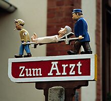 Sign at Doctor's Surgery, East Germany. by David A. L. Davies