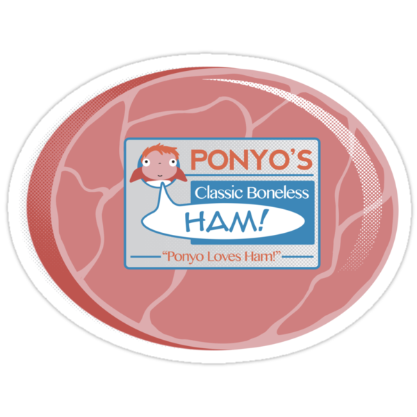 "Ponyo's Ham" Stickers by WalnutSoap | Redbubble