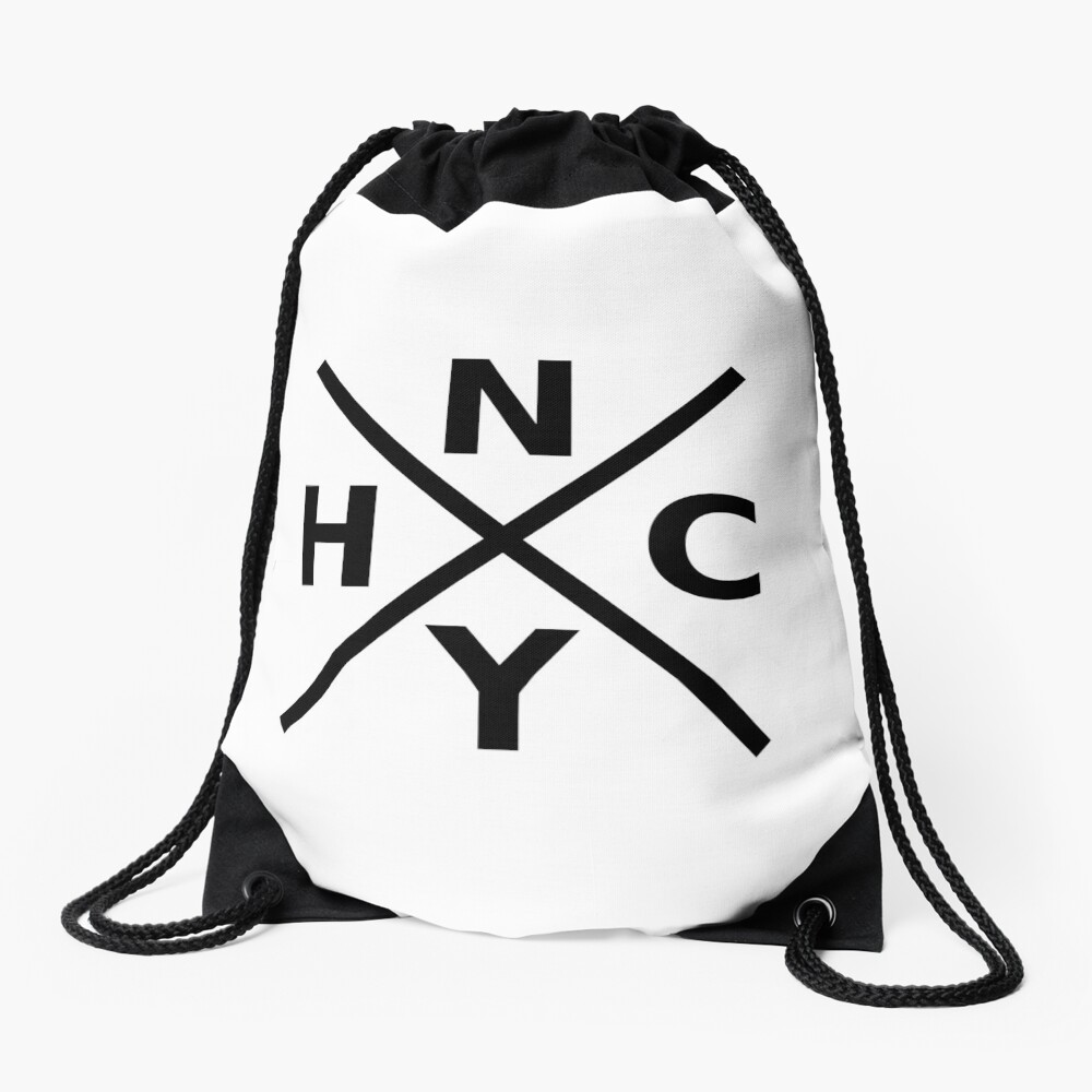 Nyhc New York Hardcore Logo Black Font Drawstring Bag For Sale By