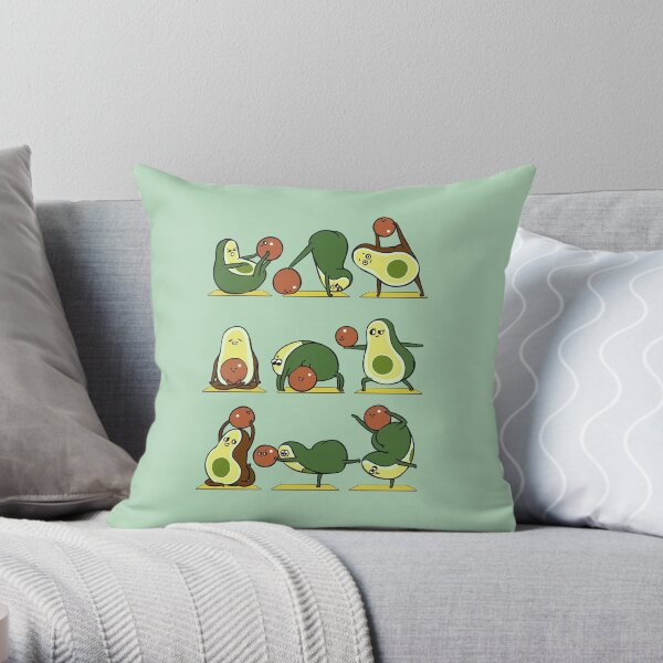 Avocado Yoga With The Seed Throw Pillow For Sale By Huebucket