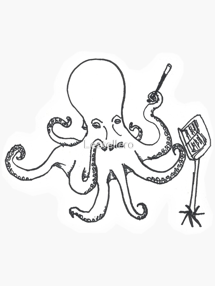 ORCH TOPUS The Octopus Music Conductor Sticker By Lestellero Redbubble