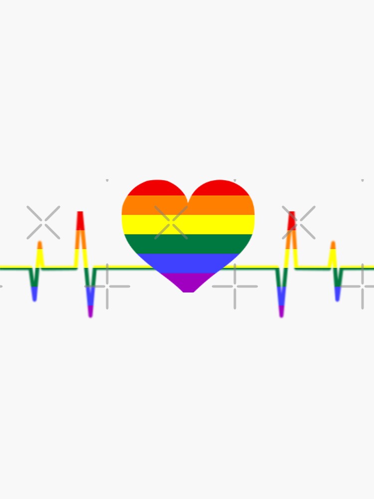 LGBT Heartbeat LGBT Rainbow Heartbeat Gay And Lesbian Pride LGBT