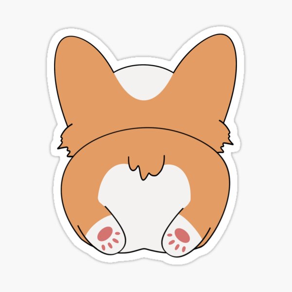 Corgi Butt Sticker For Sale By Kait Brush Redbubble