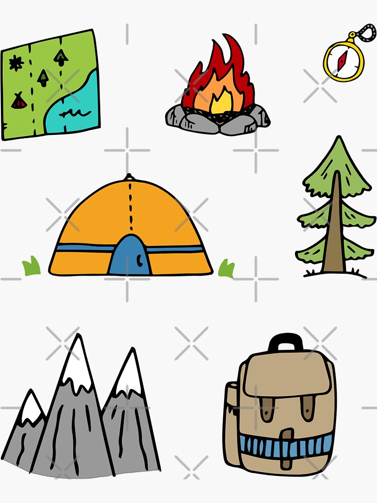 Camping Adventure Pack Sticker By Tristahx Redbubble