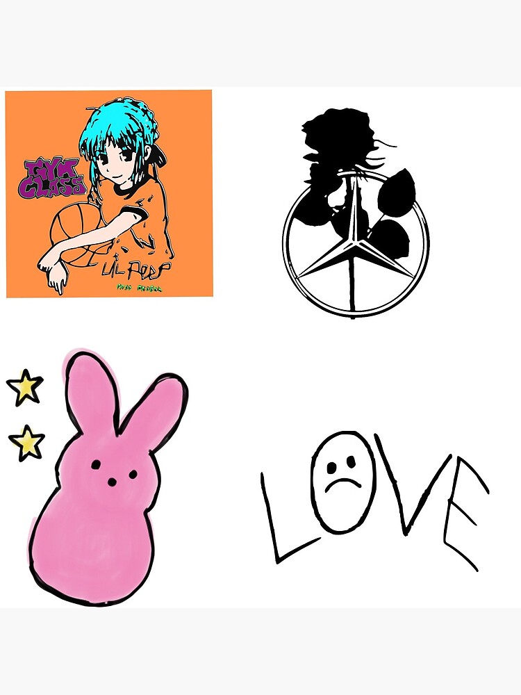 Lil Peep Sticker Pack Poster By Fearofgod Redbubble