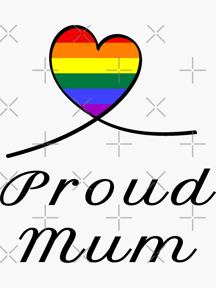 Proud Mum LGBT Gay Pride Month Rainbow Flag Sticker By Artbypond