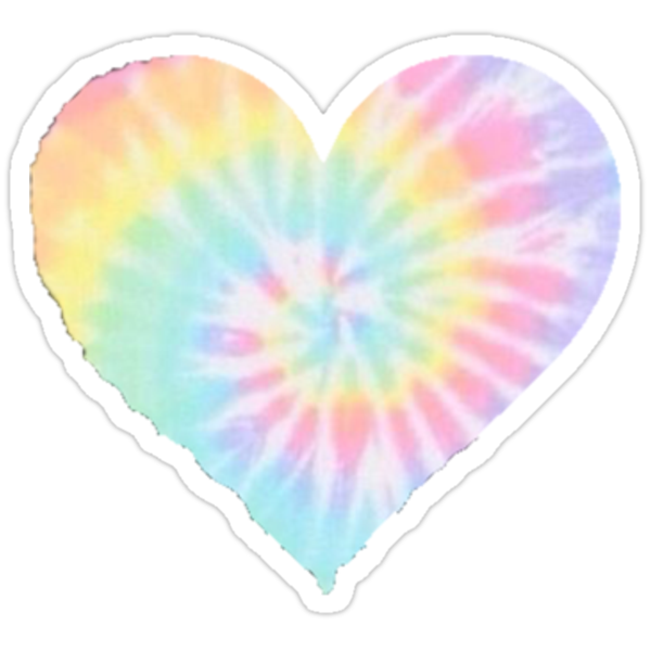 Pastel Tie Dye Heart Stickers By Sphlegar Redbubble 