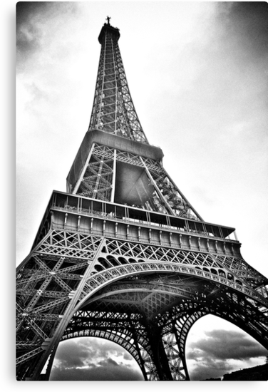 "Eiffel Tower in Black and White" Canvas Prints by Shutter and Smile
