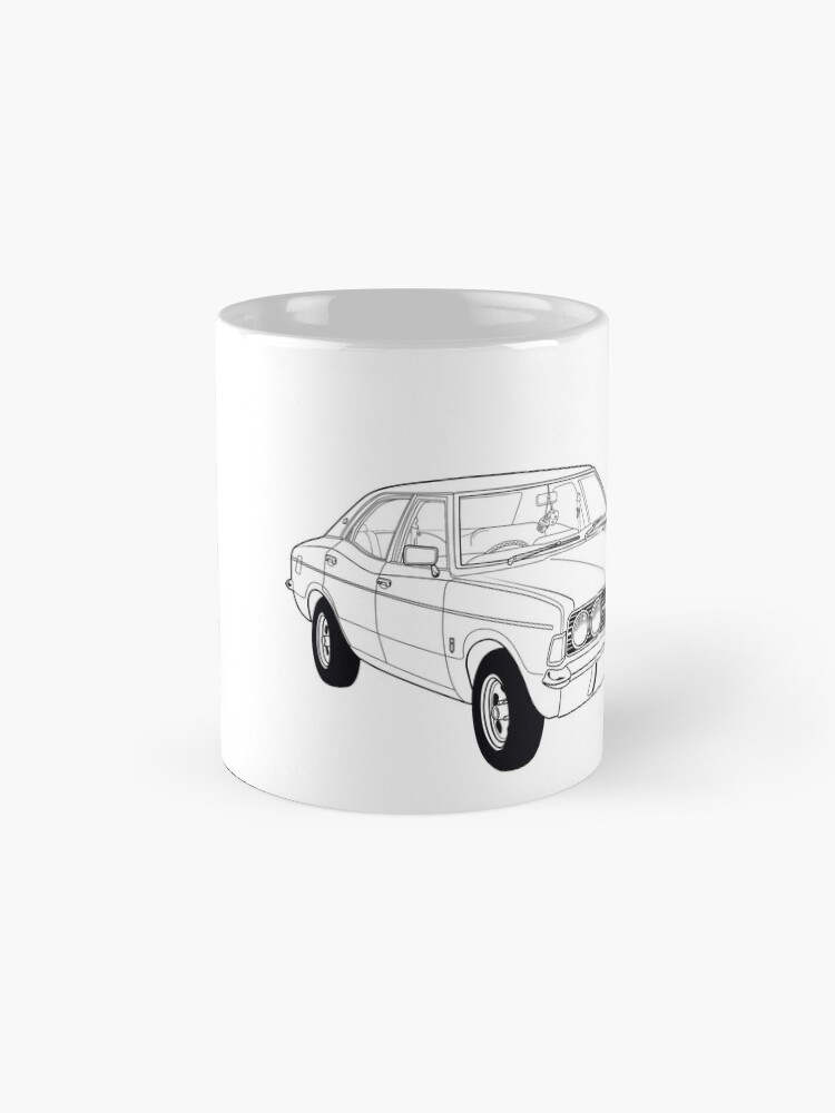 Ford Cortina Tc Mark Iii Gxl Fan Art Vector Drawing Coffee Mug