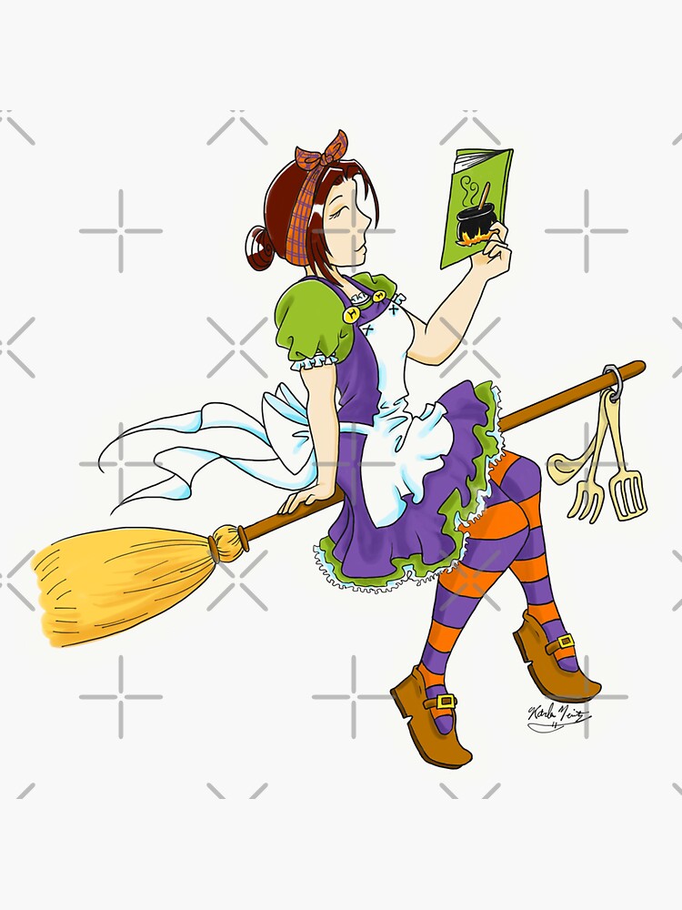 Kitchen Witch Sticker By ArtByKarla Redbubble