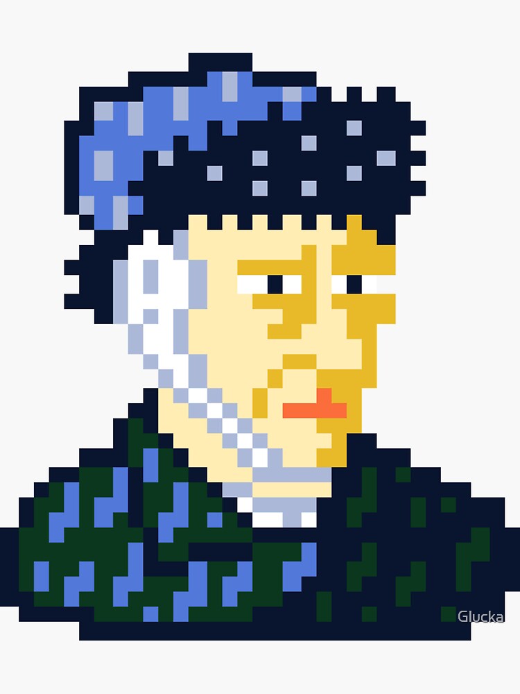 Vincent Van Gogh Pixel Art Sticker For Sale By Glucka Redbubble