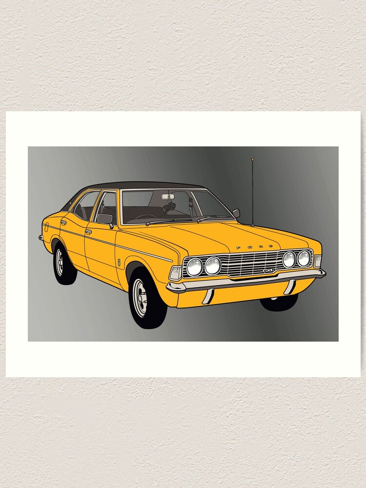 Ford Cortina Tc Mark Iii Gxl Amber Paint Fan Art Vector