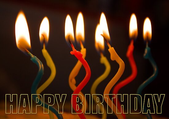 "curly Candles B-day Card" By Dedmanshootn | Redbubble