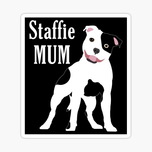 Staffie Mum Wb Sticker For Sale By Sisusisu Redbubble